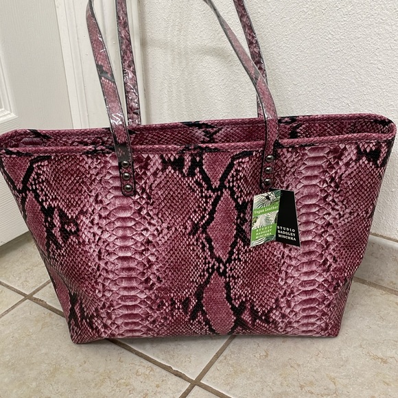 Badgley Mischka Tote with snake print - NWT! - Picture 8 of 12